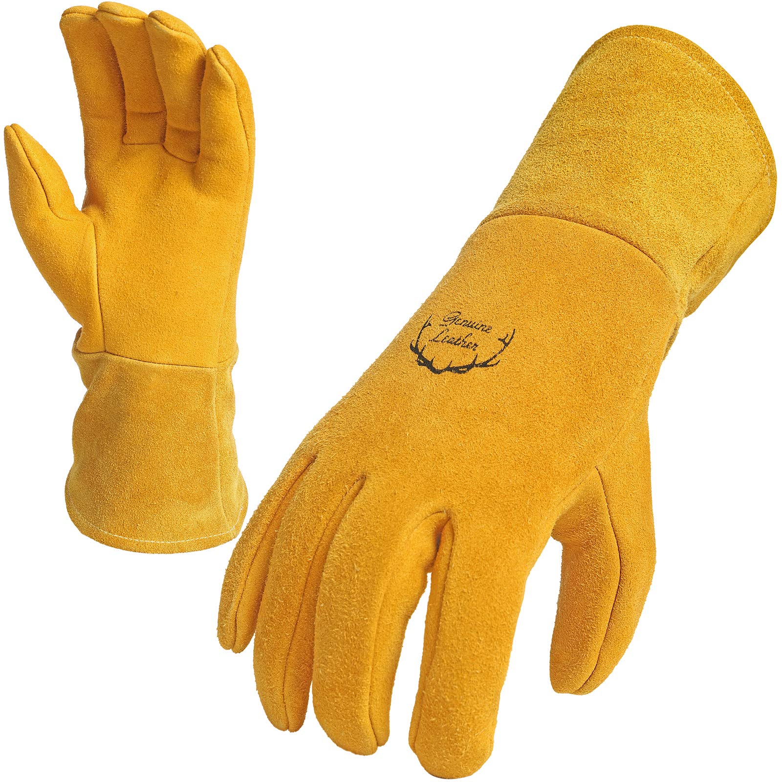 SKYDEER Welding Gloves - Reinforced Deerskin Suede Leather, Extra